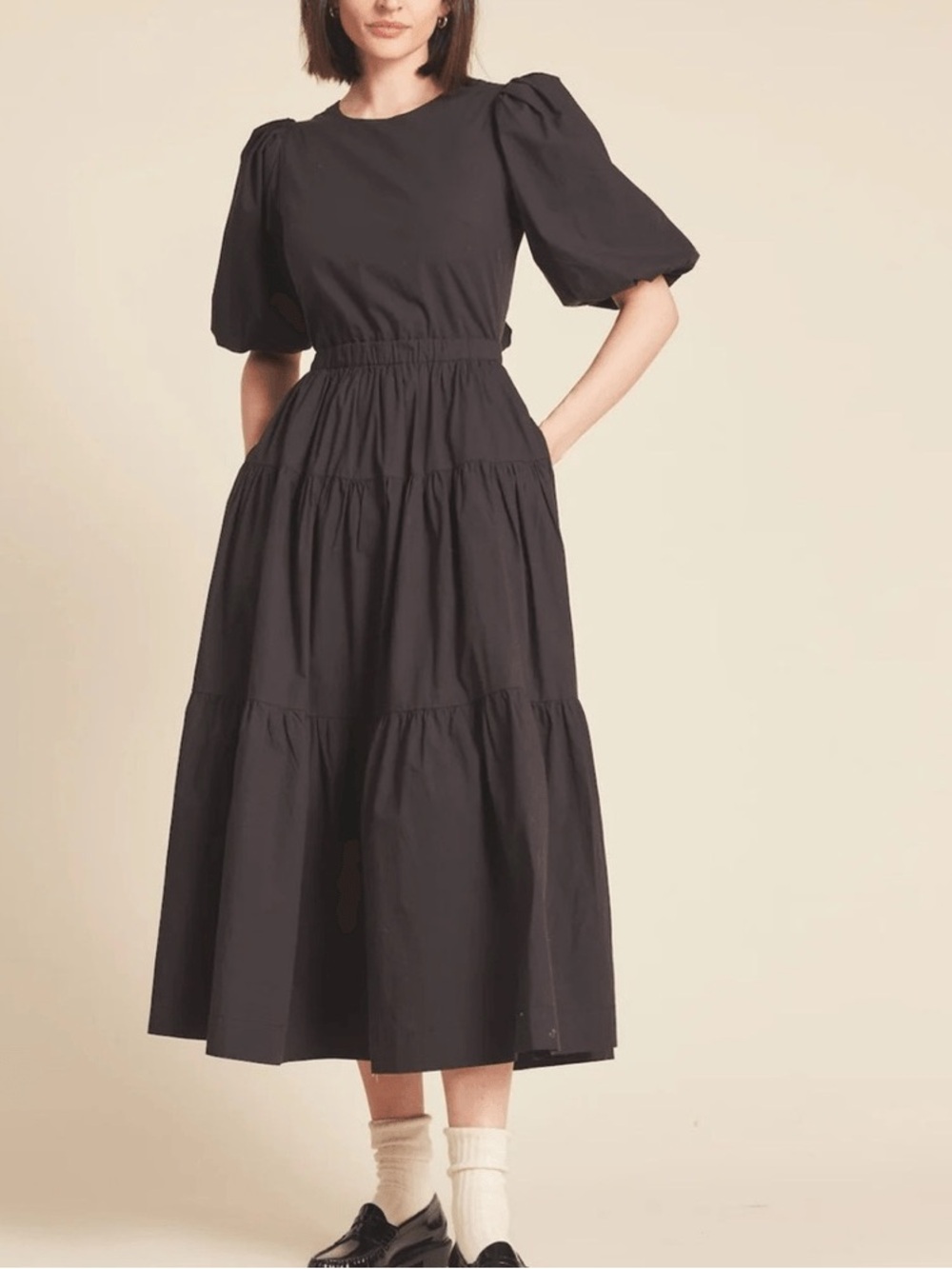 NWT TROVATA BIRDS OF PARADIS DAPHNE DRESS BLACK